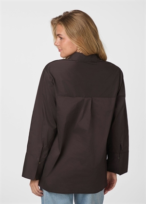 Dita poplin skjorte Chocolate Brown Neo Noir 